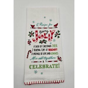 Kay Dee Designs Holiday Flour Sack Towel W/Red Stitching 18x28 Christmas Decor